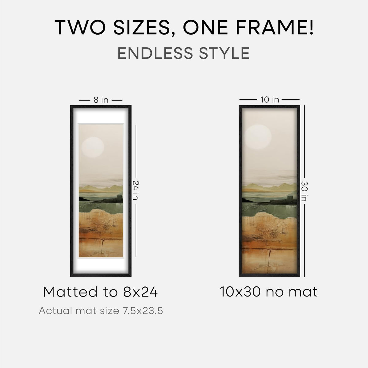 10x30 Black Oak Picture Frame