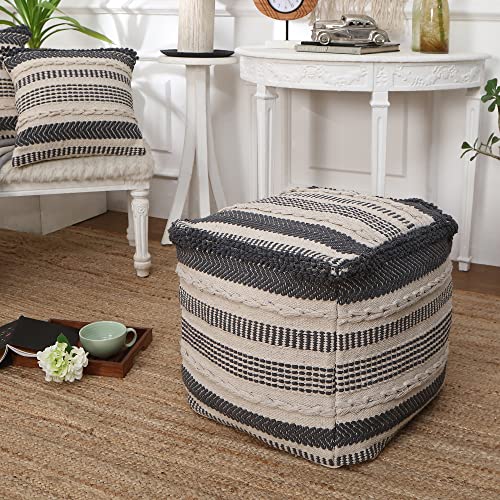 Pouf with Filler Cube Bean Bag Pouffe