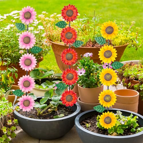 3Pack Sunflower Decorative Garden Stakes (3 Count)
