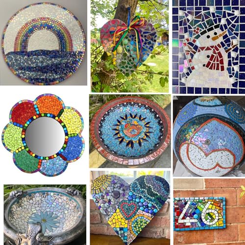 Iridescent Glass Mosaic Tiles for Crafts Bulk (7.06 Ounce)