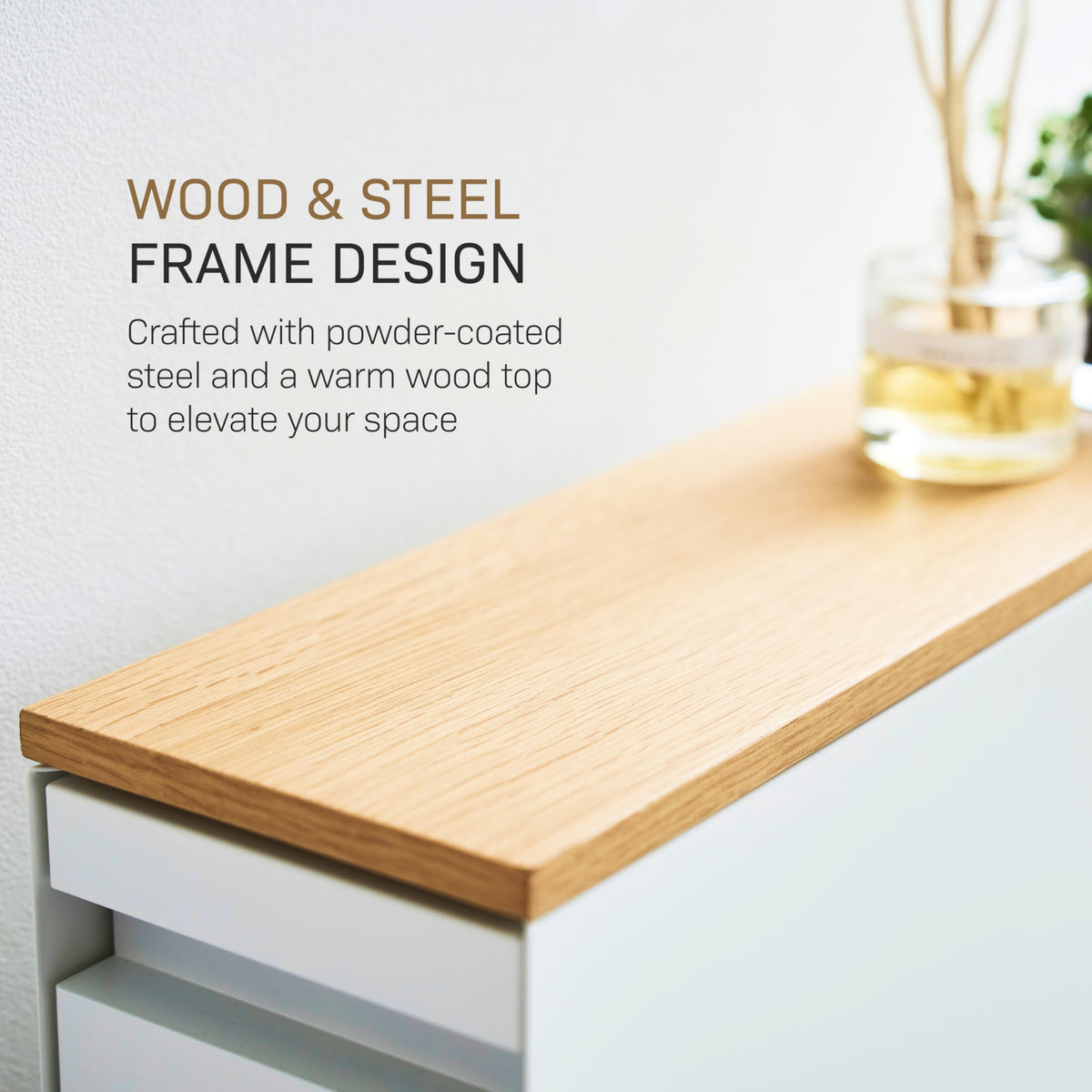 Home Pull Out Bathroom Storage Cabinet with Wood Top