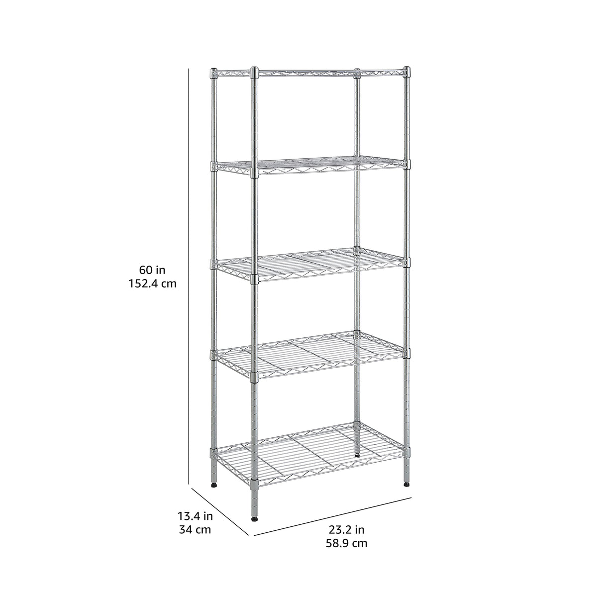 5 Shelf Adjustable Storage Shelving Unit for Garage