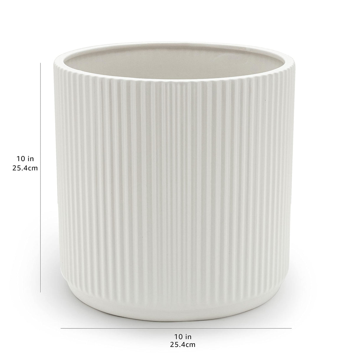 Fluted Ceramic Planter Pot for Indoor Outdoor Plants