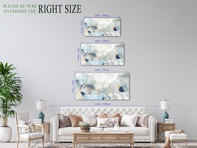Abstract Canvas Wall Art Contemporary Teal Abstract Pictures Painting Modern Bluish Green Canvas Prints Turquoise Artwork Wall Decor for Living Room Bedroom Home Office Wall Decoration 20x40in