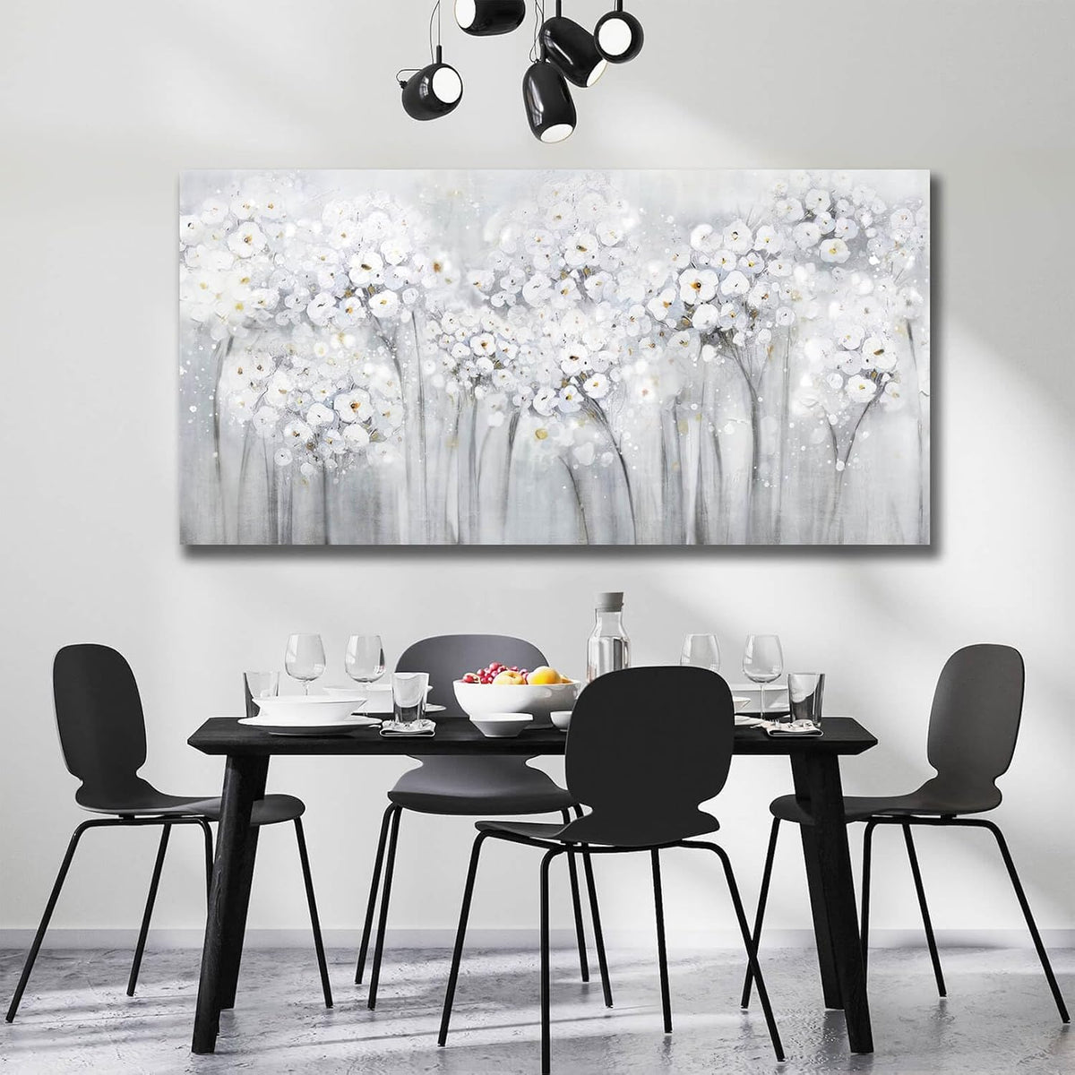Wall Decor for Living Room Landscape Artwork Blossom Oil Paintings for Bedroom Kitchen Office Home Decorations 29"x58"