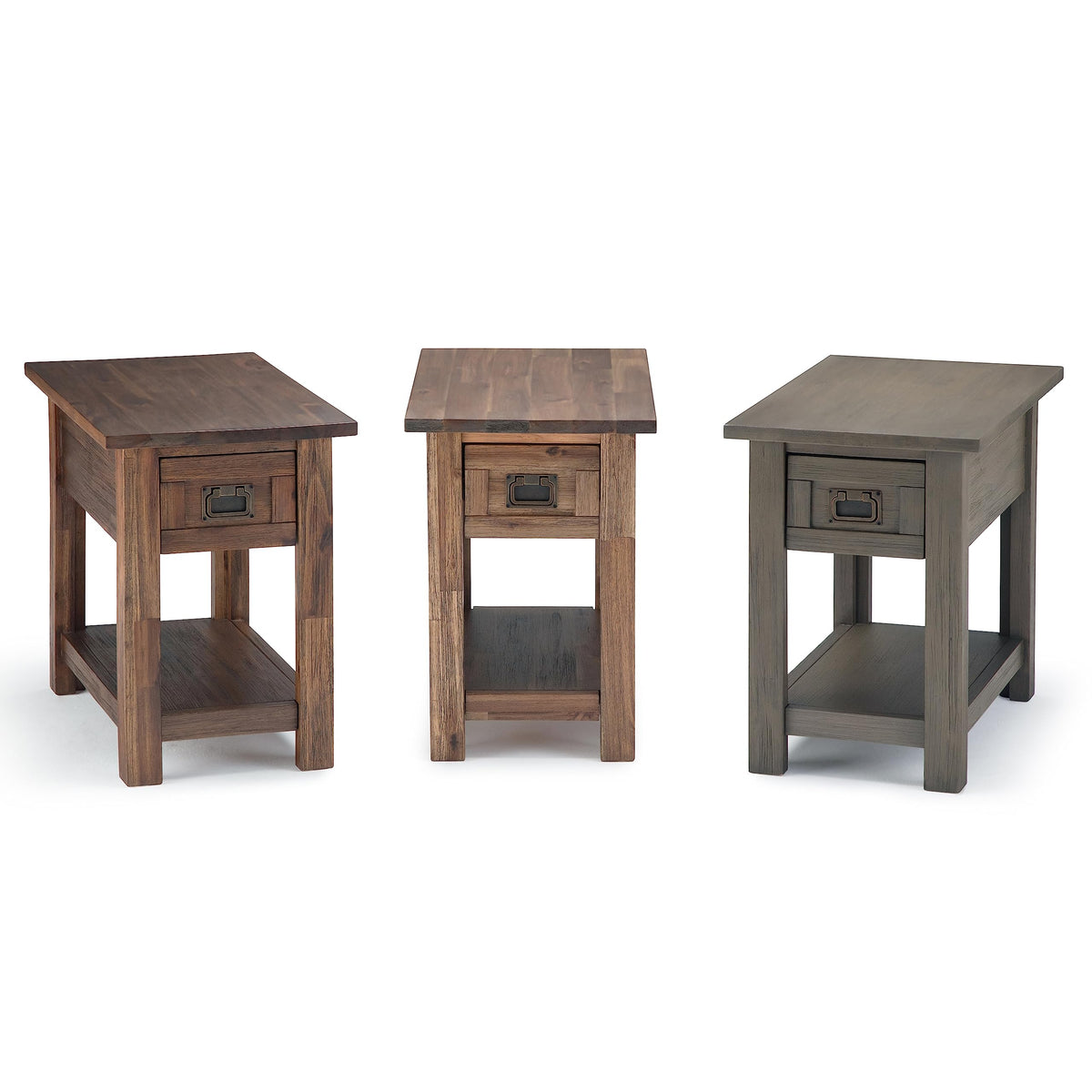 Monroe 14" Wide Solid Wood Rectangular End Table in Brown