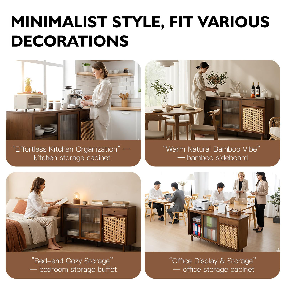 Bamboo Sideboard Buffet Cabinet