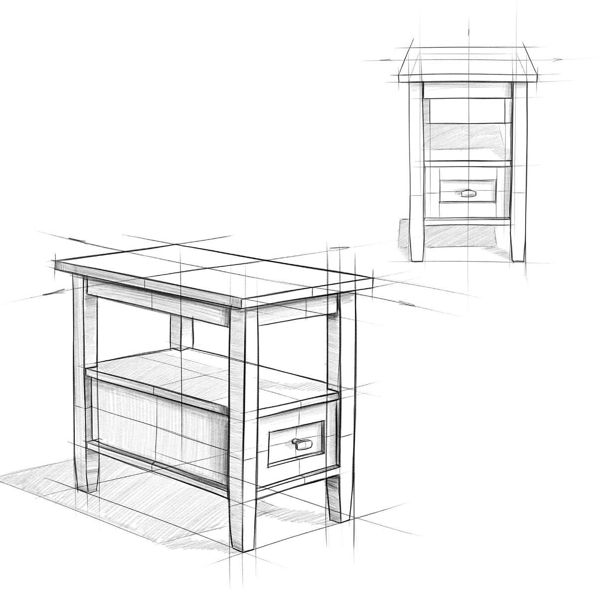 Warm Shaker 14" Side Tables in Brunette Brown