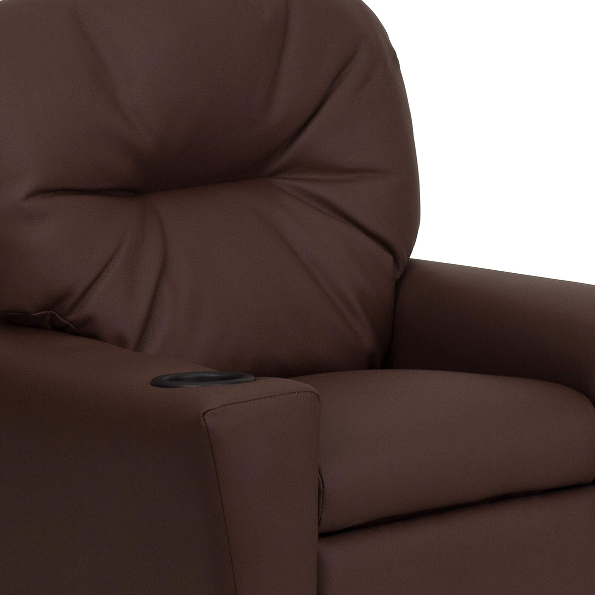 Chandler LeatherSoft Kids Recliner with Cup Holder and Safety Recline