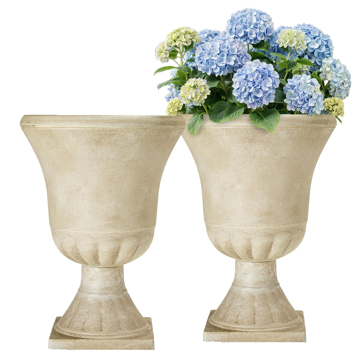22" Tall Urn Planters Set of 2 Large Flower Pots (2 Count)