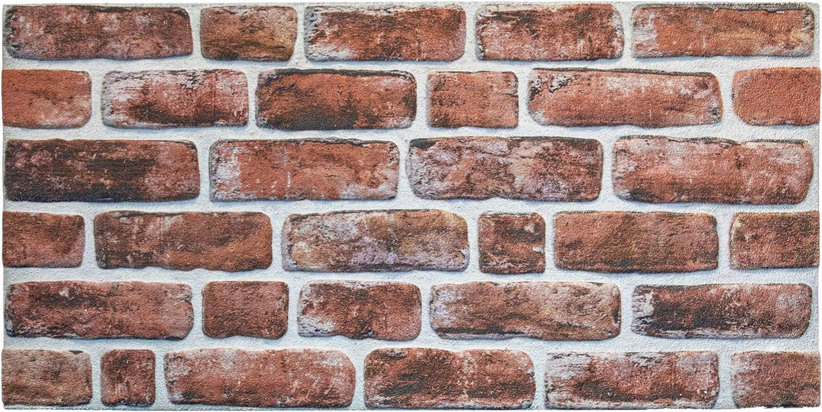 Dundee Deco 3D Wall Panels Faux Brick - Cladding, Mahogany Stone Look Wall Paneling, Styrofoam Facing for Living Room, Kitchen, Bathroom, Balcony, Bedroom, Set of 5, Covers 27 sq ft - HavenBliss Decor
