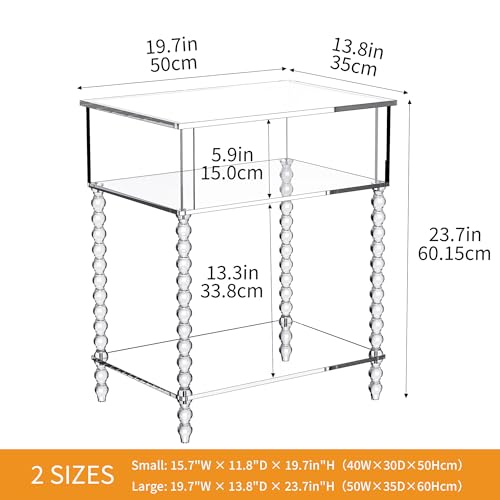 Acrylic Side Table (Clear / Large)