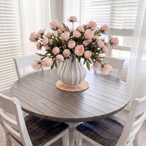 Faux Silk Peony Artificial Flowers Stem for Vase (Pink)