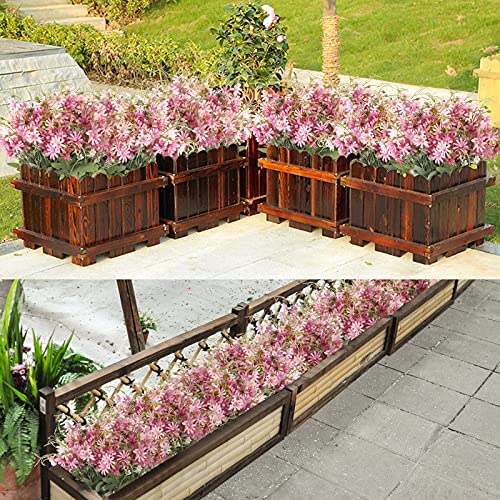 Artificial Flowers Wildflowers Silk Daisy Spring Fake Daisies Decoration Summer UV Resistant Colorful Mixed Bundles Faux Greenery Outdoor Plant Stem Filler for Home Decor Indoor Floral Arrangements (06-pink)