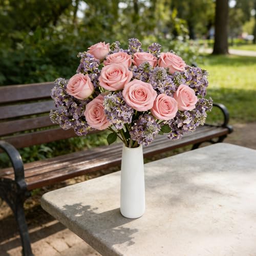 4PCS 25.6inch Lilac Artificial Flowers Light Purple Fake Delphinium Long Stem Real Touch Flower Faux Lilac Floral Arrangement for Tall Vase Table Centerpieces Wedding Home Decoration(Light Purple) (25.6inch Light Purple / 4 Pcs)