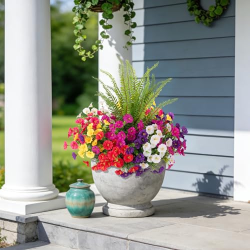 Artificial Flowers Fake Plants for Outdoors Decoration (Mixed Color)