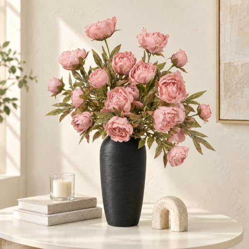 8 PCS 18" Faux Peonies Artificial Flowers Silk Flowers for Vase (Pink / 8P)