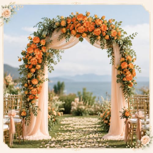 24 Bundles Artificial Peonies Flowers (Orange)