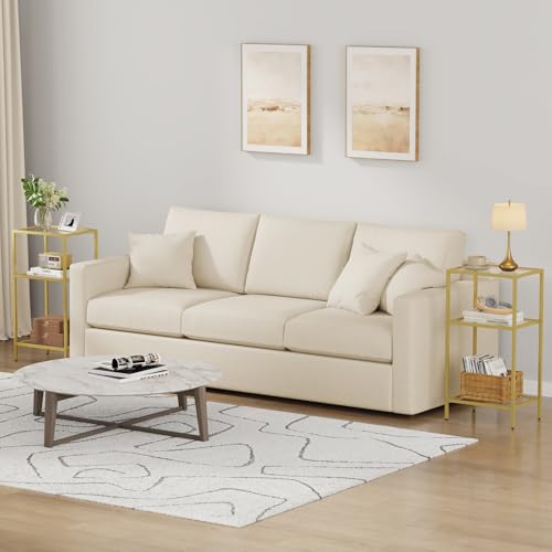Gold Side Table with Tempered Glass (1 Pack)