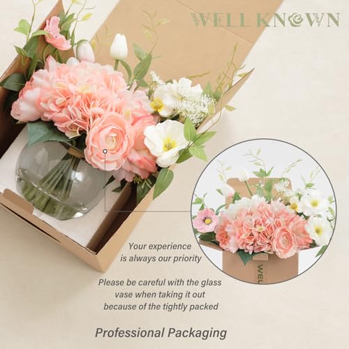 Artificial Flowers in Vase (Pink)