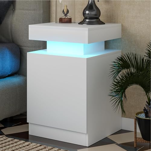 LED Nightstands Set of 2 (White / 15 inch-2P)