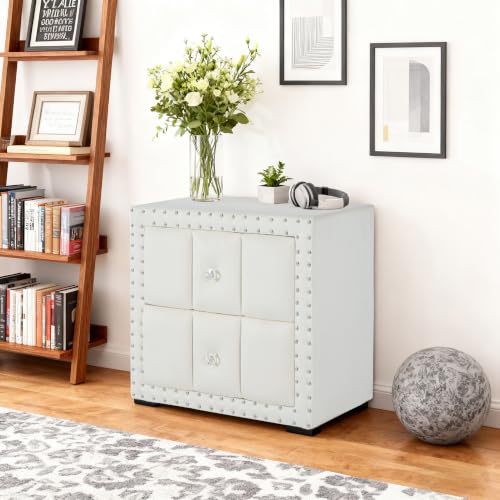 Tufted Nightstands (Beige)
