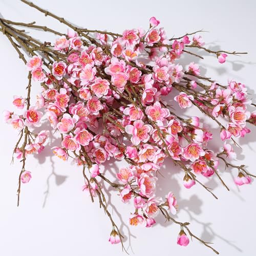 6 PCS Artificial Cherry Blossom Branches Spring Indoor Decoration (A-pink)