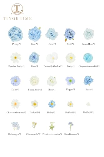 Baby Blue Artificial Flowers Box Combo Wedding Decor (Light Blue)