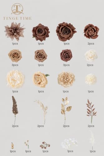 Artificial Rose Flowers Combo (Brown & Nude Color)