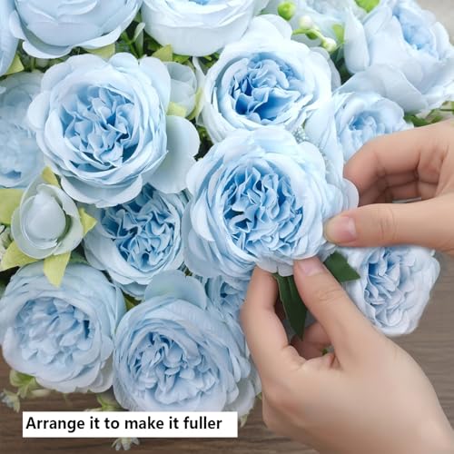 Peonies Artificial Flowers Bouquet (Blue)