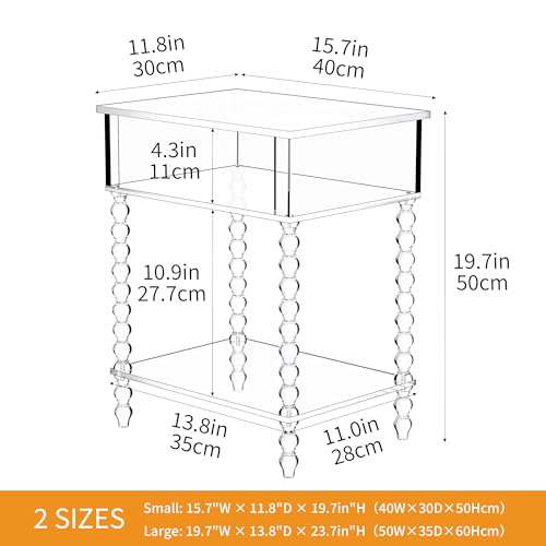 Acrylic Side Table (Clear / Small)
