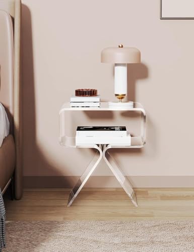 Acrylic Nightstand Bedside Side Table (Clear)