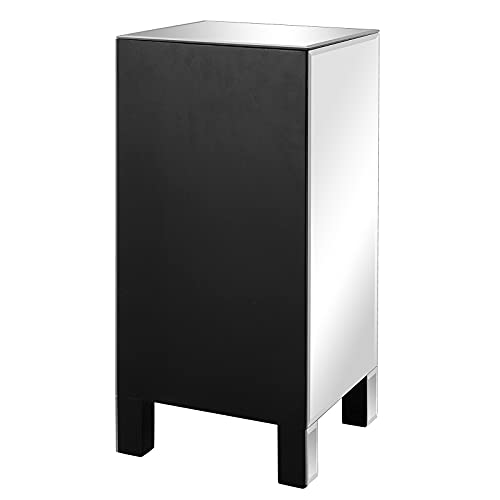 3 Drawer Mirrored Nightstand End Table Bedside Table for Bedroom (1 Pack / Assembly: Knobs Only / Actual Glass Mirror Finish)