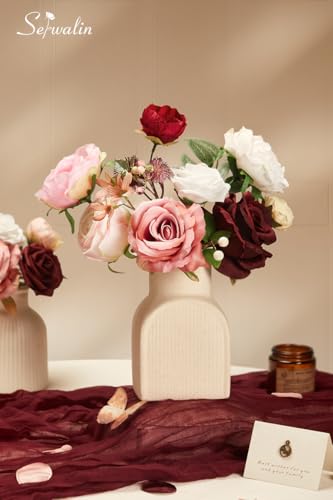 Burgundy Pink Artificial Flowers (Classic Pink Burgundy / 1 Box)