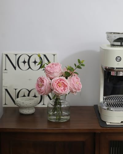 Artificial Flowers with Pink Roses in Vase (Pink Simulated Rose With Vase)