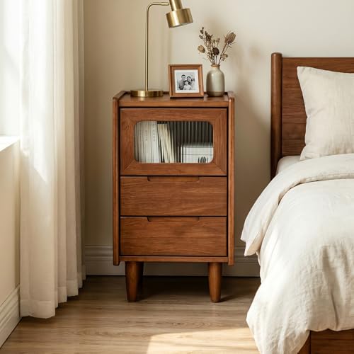 Mid Century Modern Nightstand (11.81”D×15.75”W×23.81”H)