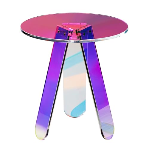 Round Iridescent Side Table (Art Deco)