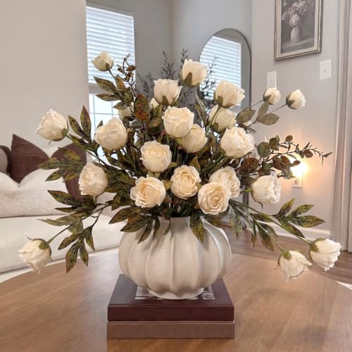 Faux Silk Peony Artificial Flowers Stem for Vase (Light)