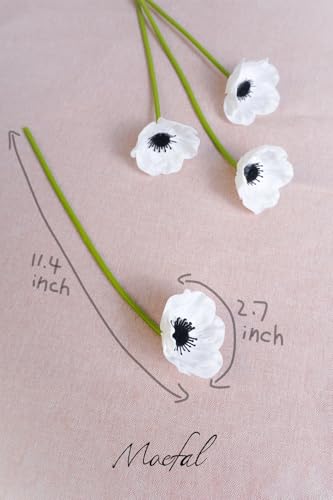 White Anemone Artificial Flowers (White)
