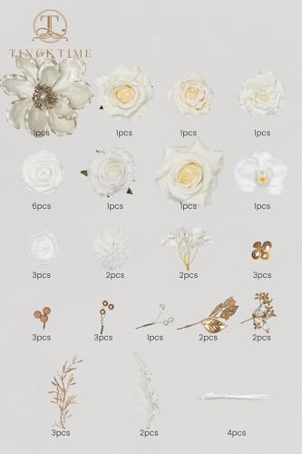 Christmas Artificial Flowers Combo (Brilliant White)