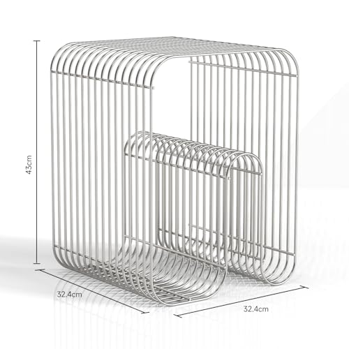 N Shape Retro Side Table (Silver)