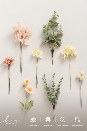 Artificial Greenery Stems Box Set (Pk-nude & Yellow)