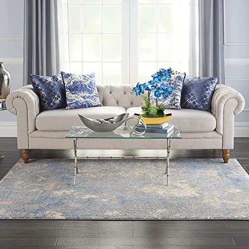 Orchids Artificial Flowers 15" Blue Phalaenopsis Faux Orchid with Gold Pots Fake Orchid Fake Plant for Home Office Bedroom Christmas Table Wedding Party Decor (Blue#3)