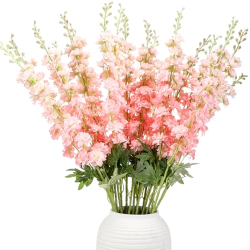 20 Delphinium Artificial Flowers 33.5" Long Stem (Pink)