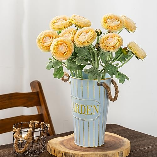 Artificial Ranunculus Flowers with Real Touch Stem (Champagne / 10)