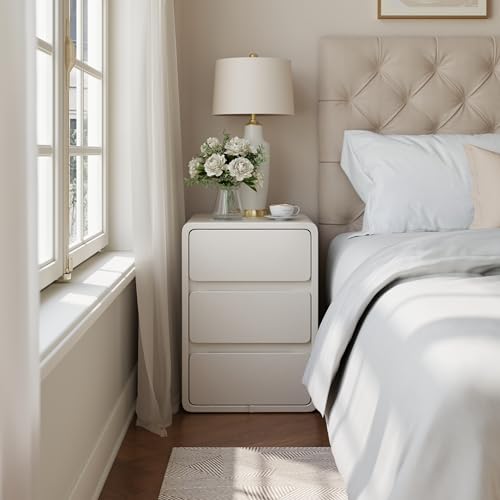 Narrow Nightstand (15.7"W / White (3 Drawers))