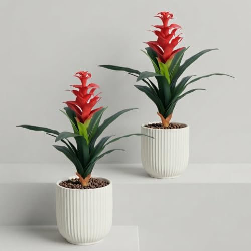 2 Pcs Artificial Bromeliad Flowers