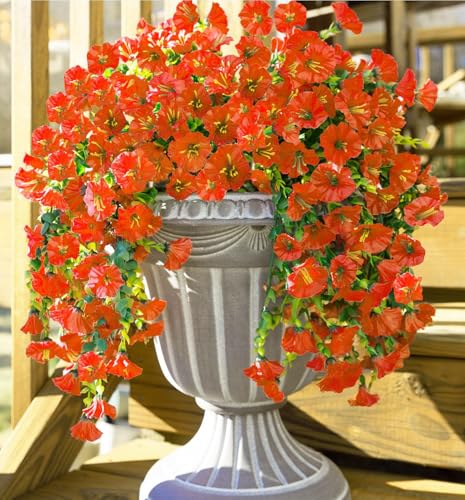 6 Pack Outdoor Artificial Flowers (Orange)