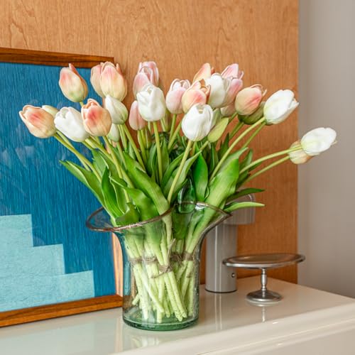 40pcs Artificial Tulips Flowers (40pcs Champagne Set (No Vase))
