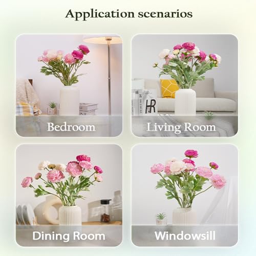 Artificial Flowers Silk Peony Pink Flowers Combo Rose Red Silk Flowers Bouquet 10Pcs 30Heads Fake Peonies for Faux Floral Arrangements Home Table Kitchen Wedding Party Farmhouse Decor (Multicolor(10pcs))